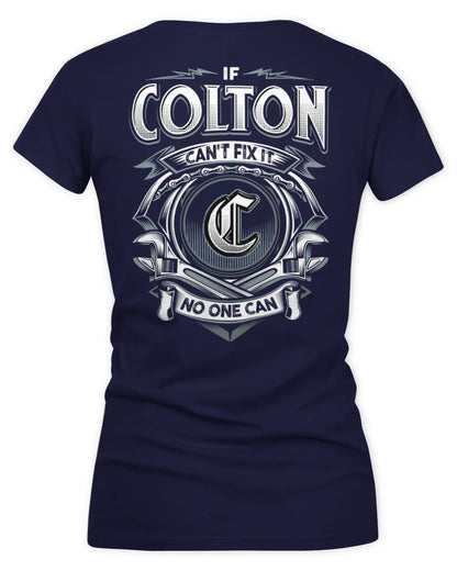 COLTON AP81-K4-626 - Personalized Ahmed Quote Apparel “If Ahmed Can't Fix It, No One Can” - Women's V-Neck T-Shirt - Navy
