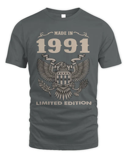 1991 HH89-K2 – Classic Birth Year Limited Edition T-Shirt - Unisex Standard T-Shirt - Charcoal