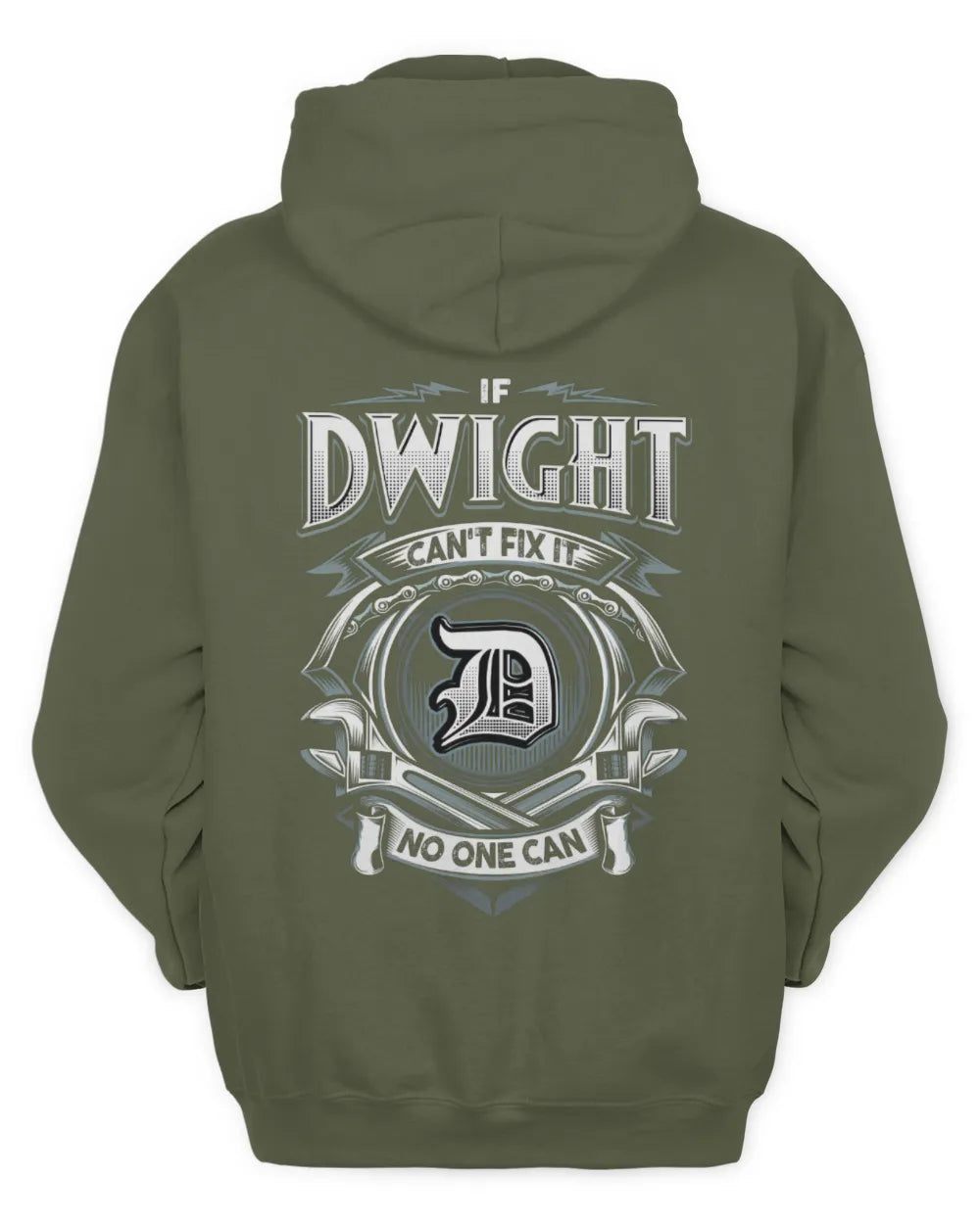 DWIGHT AP81-K4-626 - Personalized Ahmed Quote Apparel “If Ahmed Can't Fix It, No One Can” - Unisex Hoodie - Military Green