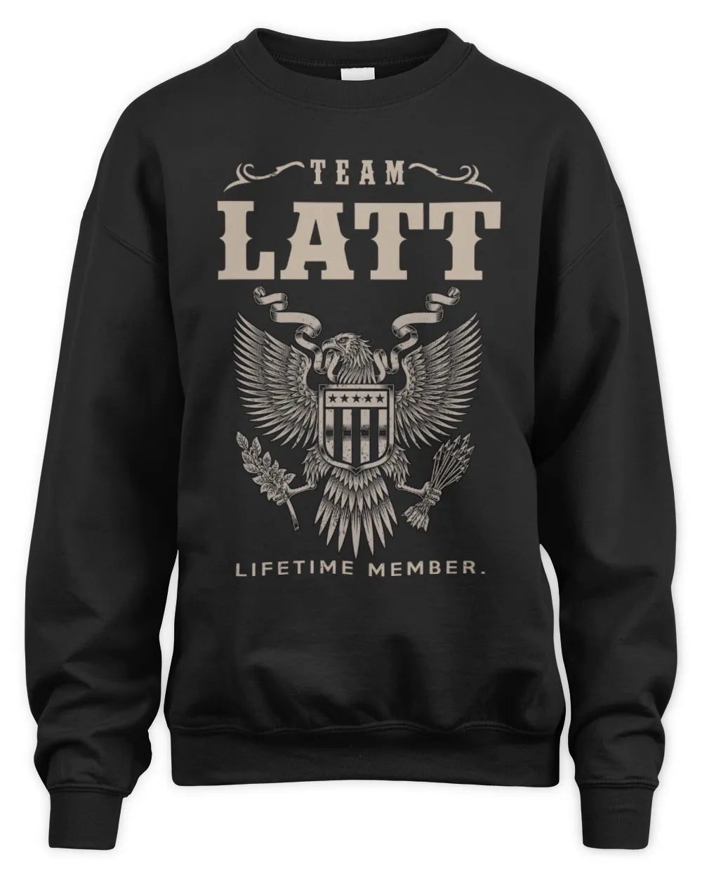 LATT TP06-K82 – Personalized Classic Style Apparel “Team NAME Lifetime Member” - Unisex Sweatshirt - Black