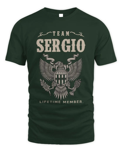 SERGIO TP06-K82 – Personalized Classic Style Apparel “Team NAME Lifetime Member” - Unisex Standard T-Shirt - Forest Green