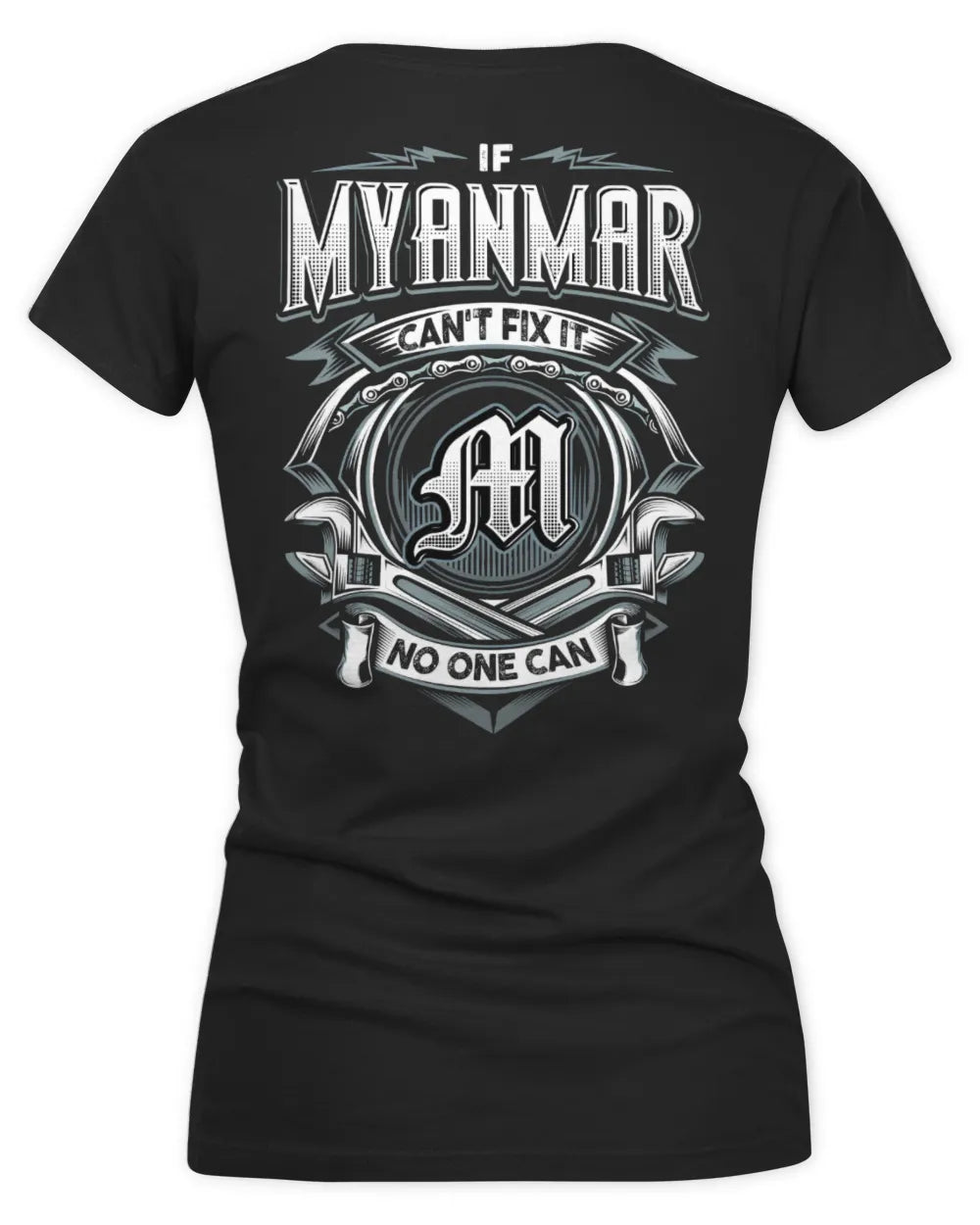 MYANMAR AP81-K4-626 - Personalized Ahmed Quote Apparel “If Ahmed Can't Fix It, No One Can” - Women's V-Neck T-Shirt - Black