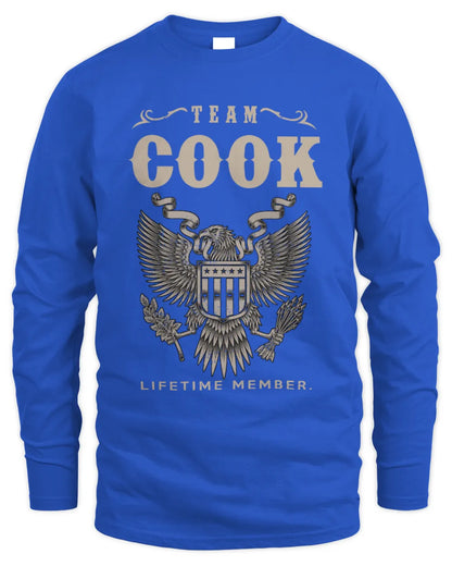COOK TP06-K82 – Personalized Classic Style Apparel “Team NAME Lifetime Member” - Men's Long Sleeved T-Shirt - Royal