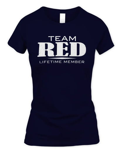 RED BL62-K4-128 - Personalized “Team NAME Lifetime Member” - Women's Standard T-Shirt - Navy
