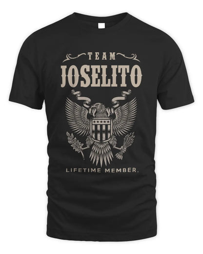 JOSELITO TP06-K82 – Personalized Classic Style Apparel “Team NAME Lifetime Member” - Unisex Standard T-Shirt - Black