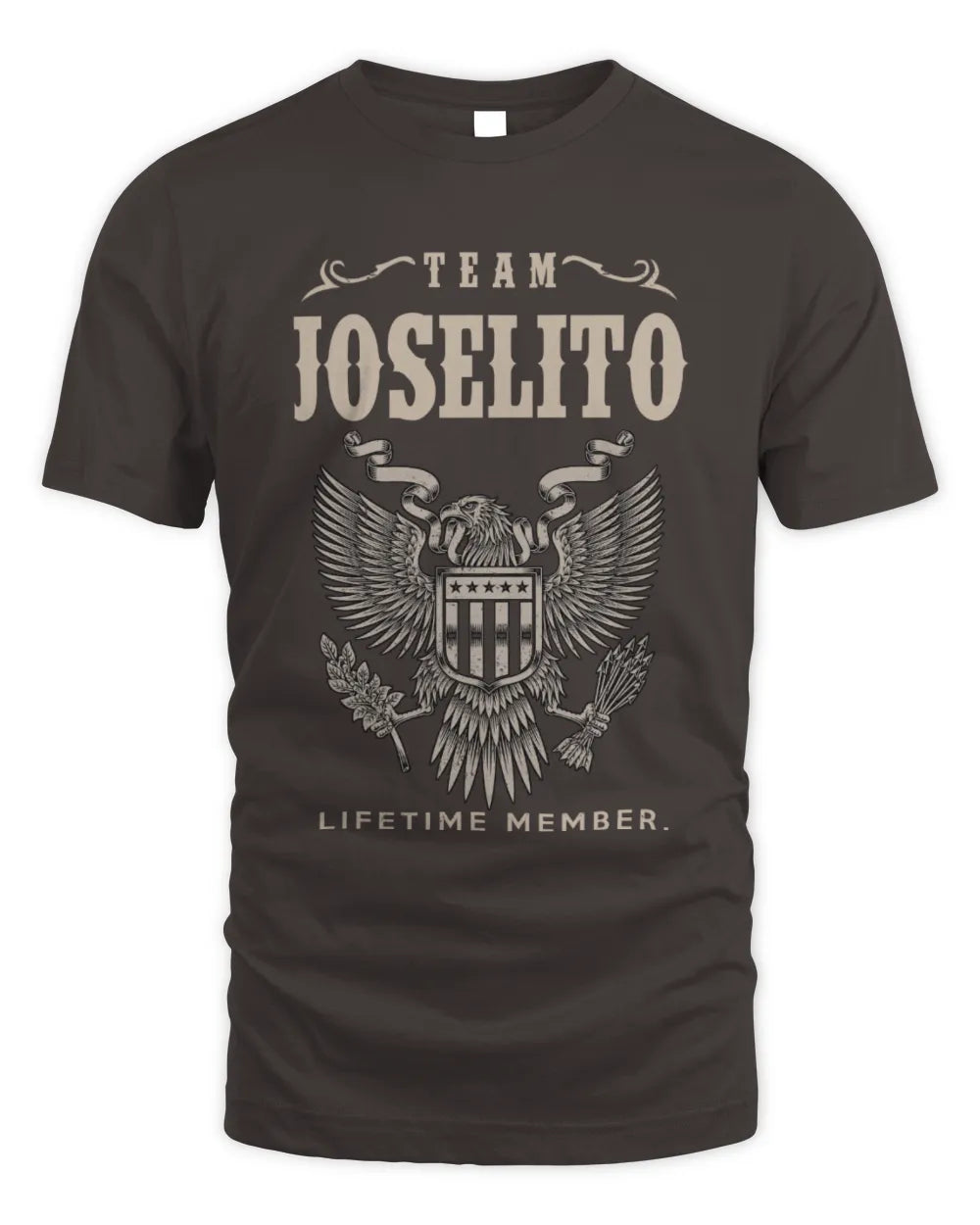 JOSELITO TP06-K82 – Personalized Classic Style Apparel “Team NAME Lifetime Member” - Unisex Standard T-Shirt - Dark Chocolate
