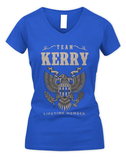 KERRY TP06-K82 – Personalized Classic Style Apparel “Team NAME Lifetime Member” - Women's V-Neck T-Shirt - Royal