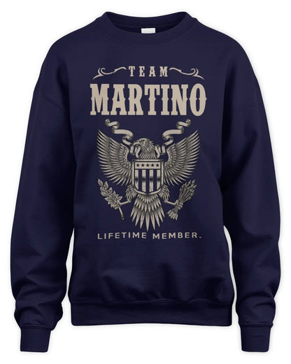 MARTINO TP06-K82 – Personalized Classic Style Apparel “Team NAME Lifetime Member” - Unisex Sweatshirt - Navy