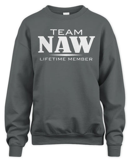 NAW BL62-K4-128 - Personalized “Team NAME Lifetime Member” - Unisex Sweatshirt - Charcoal