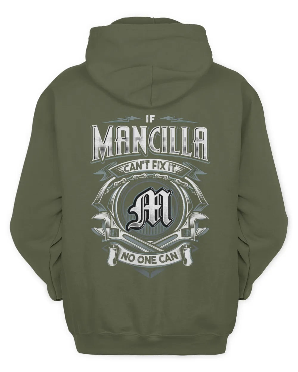 MANCILLA AP81-K4-626 - Personalized Ahmed Quote Apparel “If Ahmed Can't Fix It, No One Can” - Unisex Hoodie - Military Green