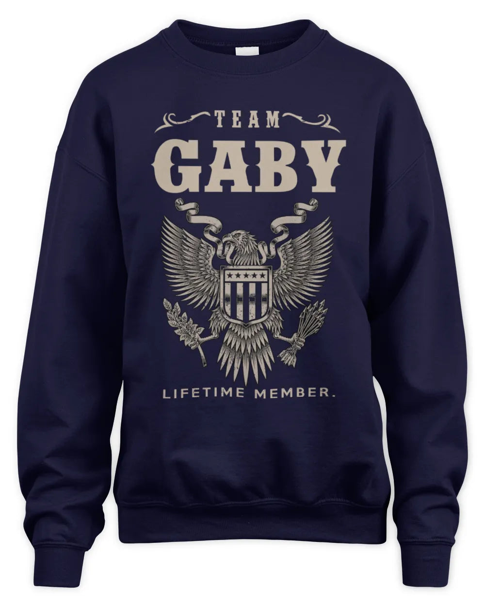 GABY TP06-K82 – Personalized Classic Style Apparel “Team NAME Lifetime Member” - Unisex Sweatshirt - Navy