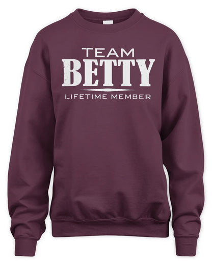 BETTY BL62-K4-128 - Personalized “Team NAME Lifetime Member” - Unisex Sweatshirt - Maroon