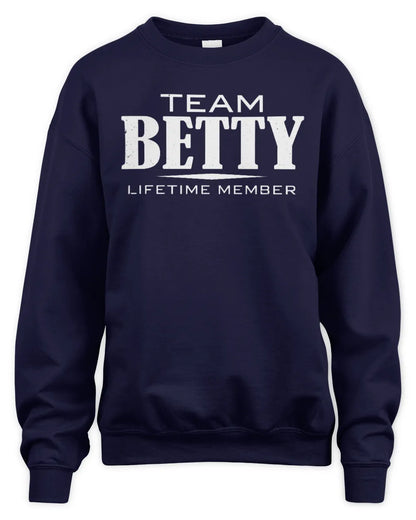 BETTY BL62-K4-128 - Personalized “Team NAME Lifetime Member” - Unisex Sweatshirt - Navy