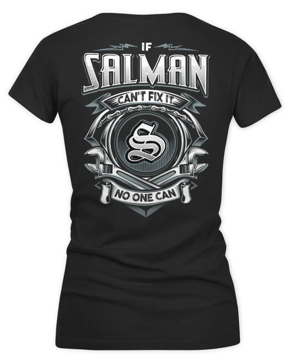 SALMAN AP81-K4-626 - Personalized Ahmed Quote Apparel “If Ahmed Can't Fix It, No One Can” - Women's V-Neck T-Shirt - Black