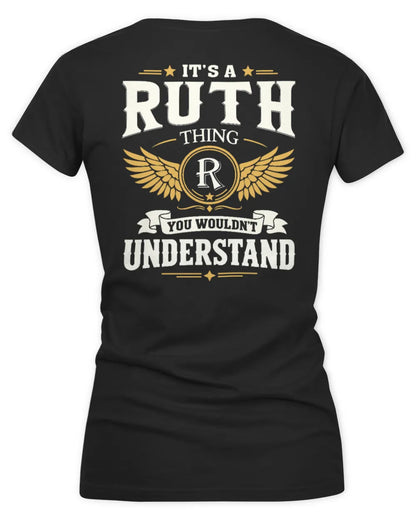 RUTH KT06-M008 It’s a [NAME] Thing – You Wouldn’t Understand | Personalized Vintage T-Shirt - Women's V-Neck T-Shirt - Black