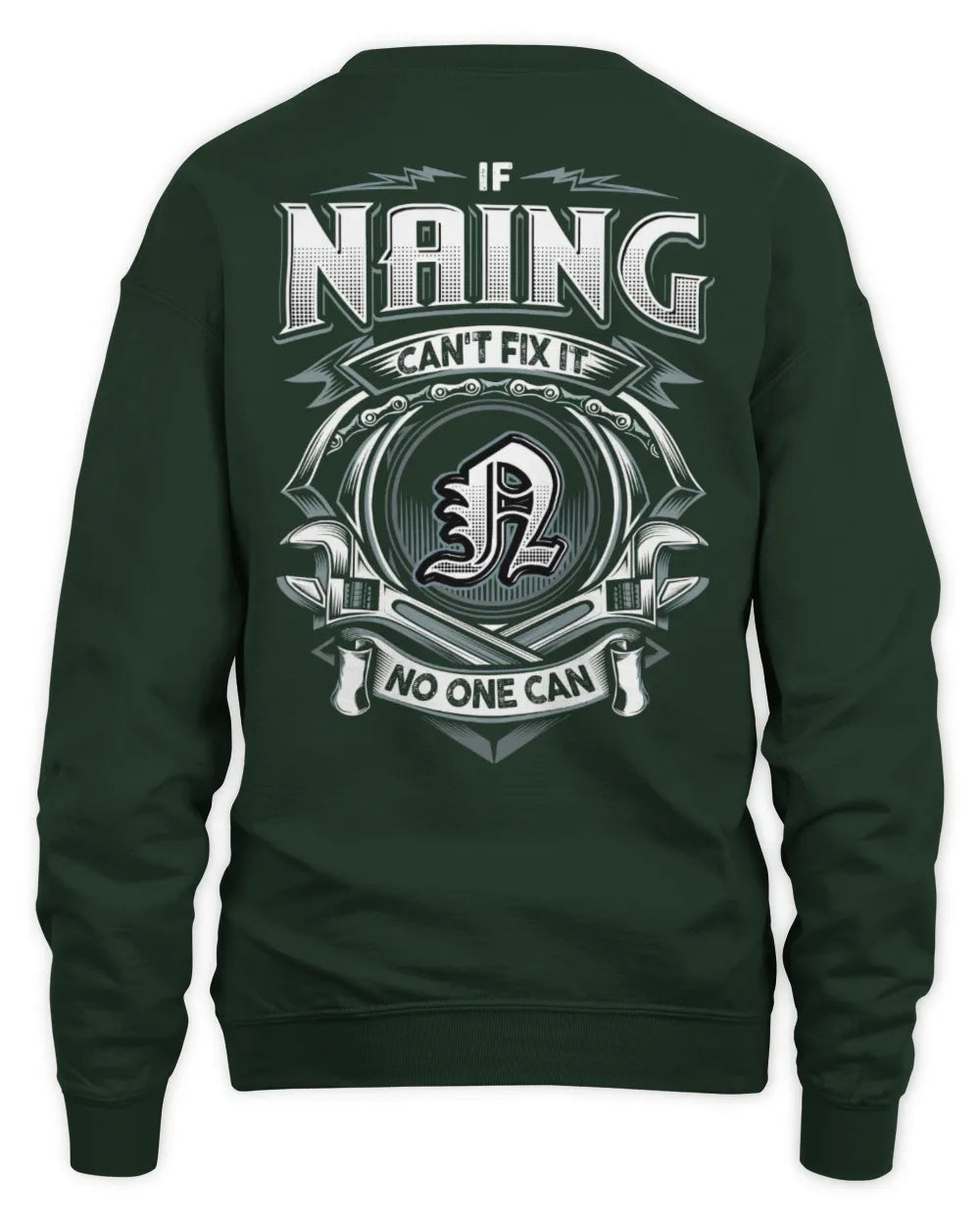 NAING AP81-K4-626 - Personalized Ahmed Quote Apparel “If Ahmed Can't Fix It, No One Can” - Unisex Sweatshirt - Forest Green