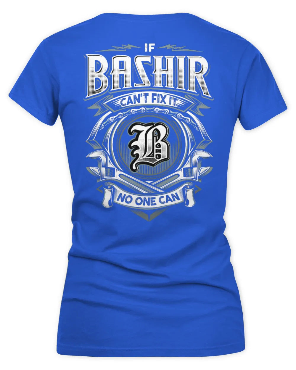 BASHIR AP81-K4-626 - Personalized Ahmed Quote Apparel “If Ahmed Can't Fix It, No One Can” - Women's V-Neck T-Shirt - Royal