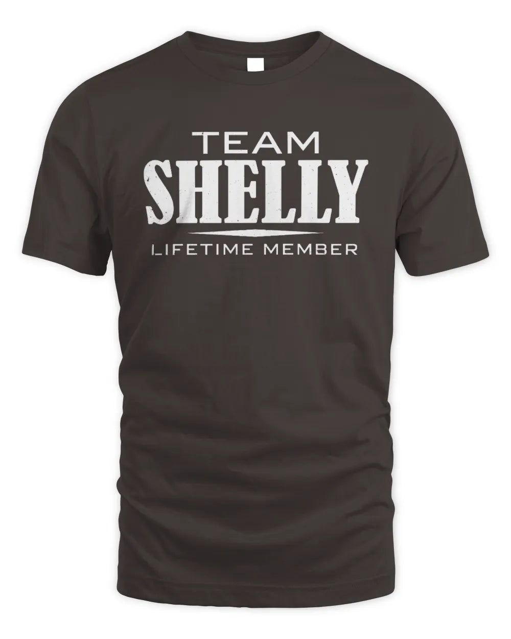 SHELLY BL62-K4-128 - Personalized “Team NAME Lifetime Member” - Unisex Standard T-Shirt - Dark Chocolate