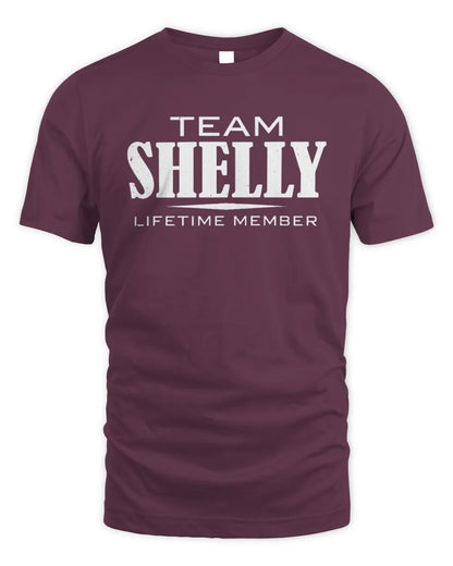 SHELLY BL62-K4-128 - Personalized “Team NAME Lifetime Member” - Unisex Standard T-Shirt - Maroon