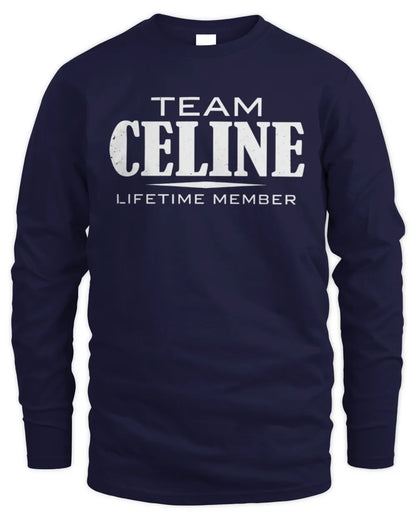 CELINE BL62-K4-128 - Personalized “Team NAME Lifetime Member” - Men's Long Sleeved T-Shirt - Navy