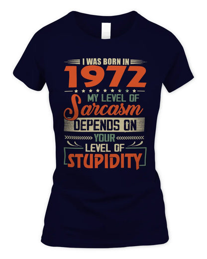 1972 HH89-K2 – Vintage Born to Be Sarcastic T-Shirt - Women's Standard T-Shirt - Navy