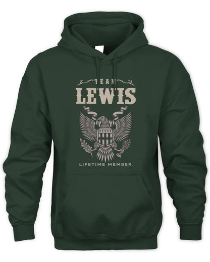 LEWIS TP06-K82 – Personalized Classic Style Apparel “Team NAME Lifetime Member” - Unisex Hoodie - Forest Green