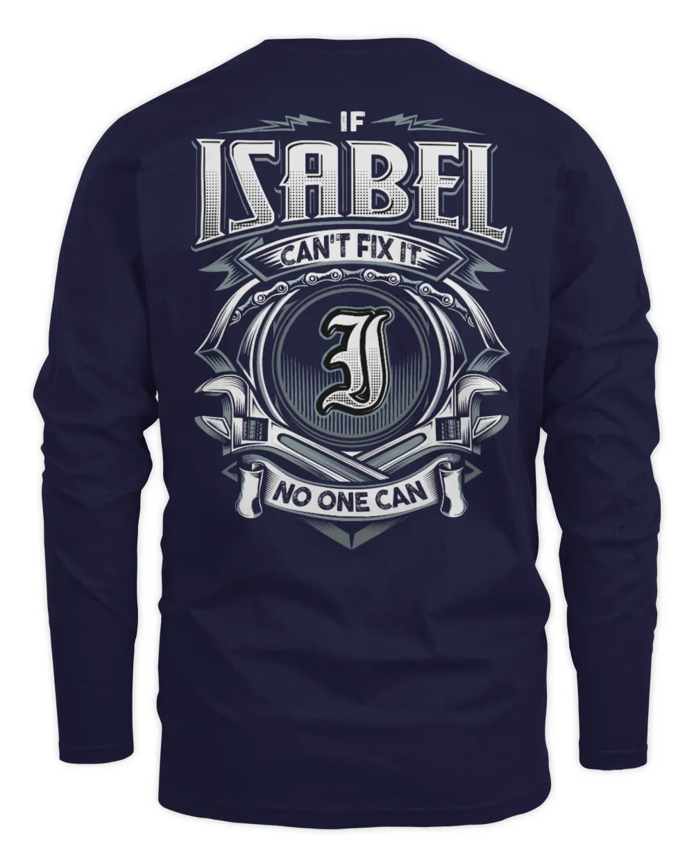 ISABEL AP81-K4-626 - Personalized Ahmed Quote Apparel “If Ahmed Can't Fix It, No One Can” - Men's Long Sleeved T-Shirt - Navy