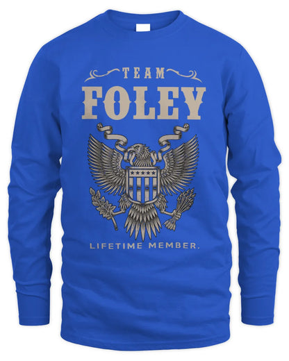 FOLEY TP06-K82 – Personalized Classic Style Apparel “Team NAME Lifetime Member” - Men's Long Sleeved T-Shirt - Royal