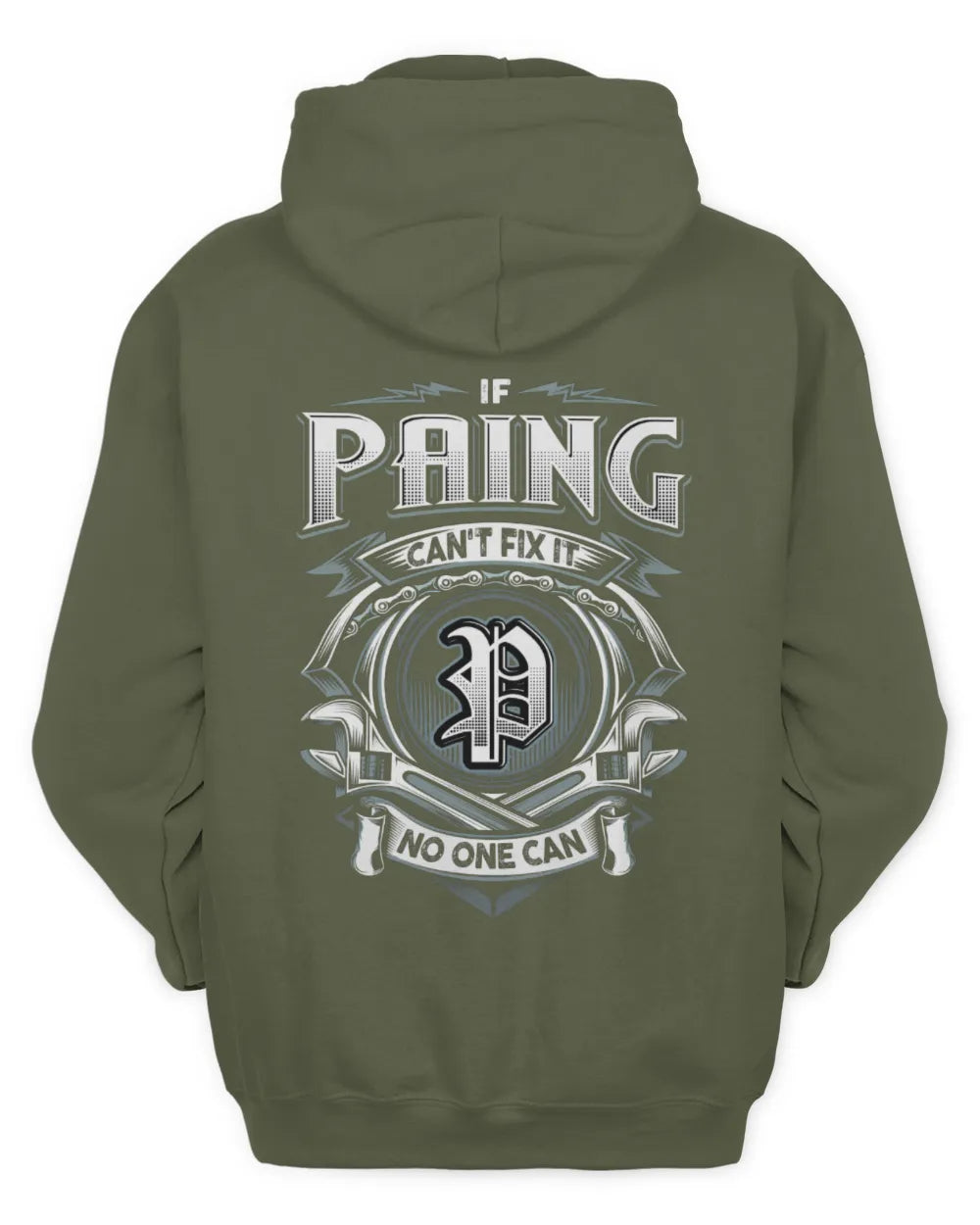 PAING AP81-K4-626 - Personalized Ahmed Quote Apparel “If Ahmed Can't Fix It, No One Can” - Unisex Hoodie - Military Green
