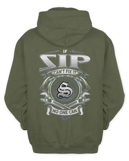 IBARRA AP81-K4-626 - Personalized Ahmed Quote Apparel “If Ahmed Can't Fix It, No One Can” - Unisex Hoodie - Military Green