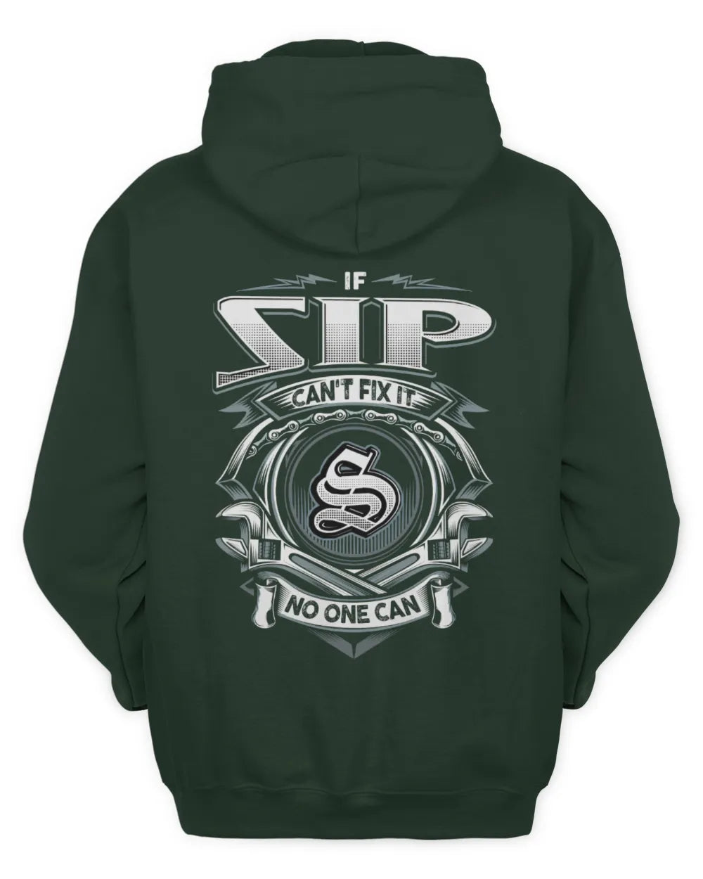 IBARRA AP81-K4-626 - Personalized Ahmed Quote Apparel “If Ahmed Can't Fix It, No One Can” - Unisex Hoodie - Forest Green
