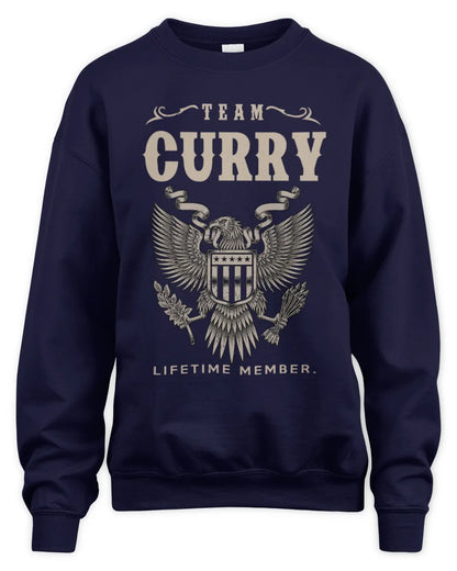 CURRY TP06-K82 – Personalized Classic Style Apparel “Team NAME Lifetime Member” - Unisex Sweatshirt - Navy