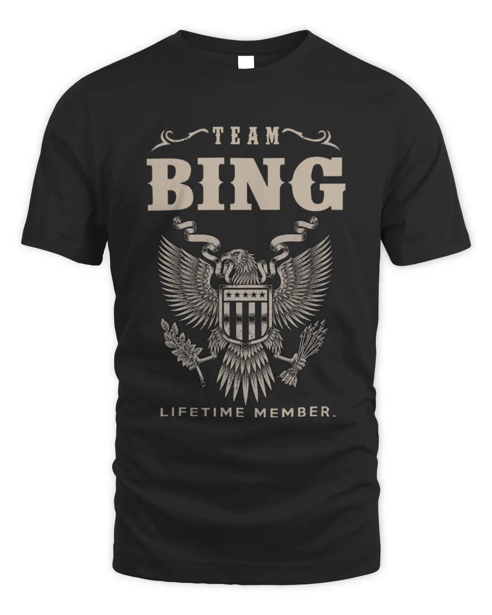 BING TP06-K82 – Personalized Classic Style Apparel “Team NAME Lifetime Member” - Unisex Standard T-Shirt - Black