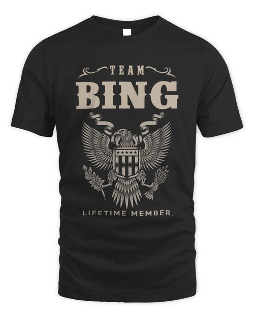 BING TP06-K82 – Personalized Classic Style Apparel “Team NAME Lifetime Member” - Unisex Standard T-Shirt - Black
