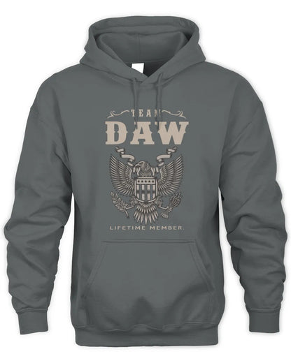 DAW TP06-K82 – Personalized Classic Style Apparel “Team NAME Lifetime Member” - Unisex Hoodie - Charcoal