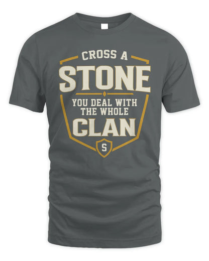 STONE NT1-K008 Cross A/An NAME, You Deal With the Whole Clan | Personalized Vintage T-Shirt - Unisex Standard T-Shirt - Charcoal