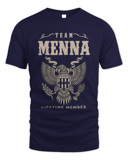 MENNA TP06-K82 – Personalized Classic Style Apparel “Team NAME Lifetime Member” - Unisex Standard T-Shirt - Navy
