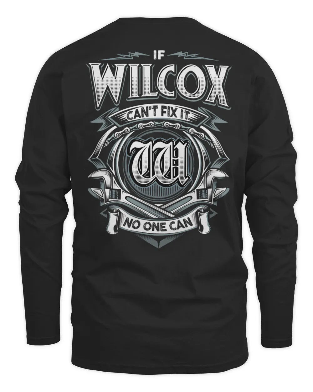 WILCOX AP81-K4-626 - Personalized Ahmed Quote Apparel “If Ahmed Can't Fix It, No One Can” - Men's Long Sleeved T-Shirt - Black