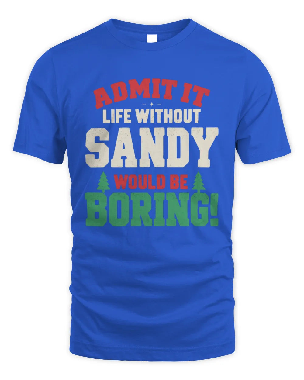 SANDY P5 TH08 Christmas T-Shirt – “Life Without NAME Would Be Boring” - Unisex Standard T-Shirt - Royal