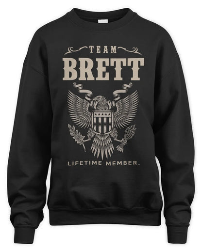 BRETT TP06-K82 – Personalized Classic Style Apparel “Team NAME Lifetime Member” - Unisex Sweatshirt - Black