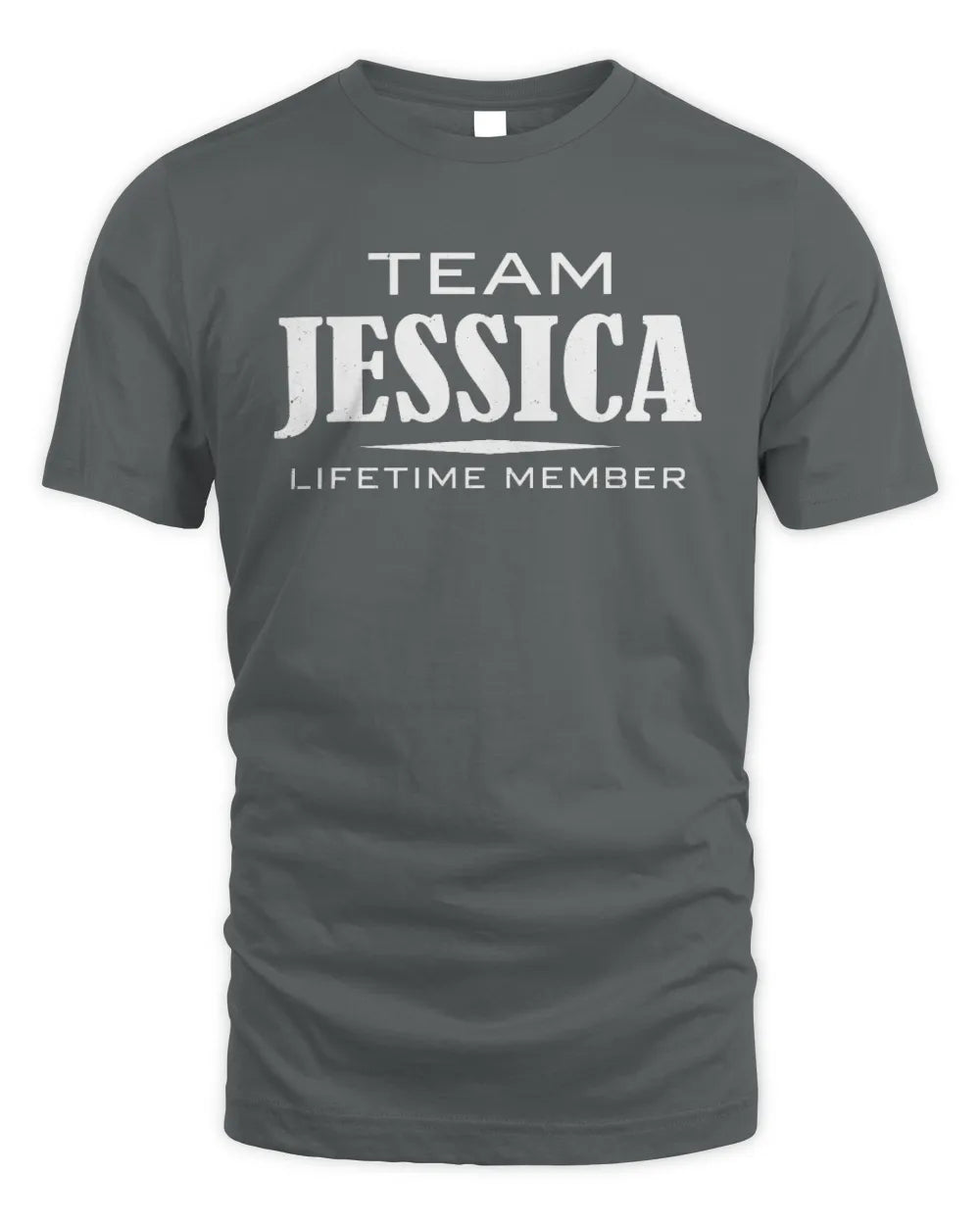 JESSICA BL62-K4-128 - Personalized “Team NAME Lifetime Member” - Unisex Standard T-Shirt - Charcoal