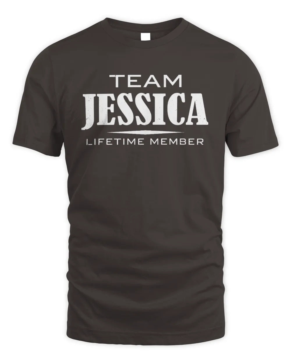 JESSICA BL62-K4-128 - Personalized “Team NAME Lifetime Member” - Unisex Standard T-Shirt - Dark Chocolate