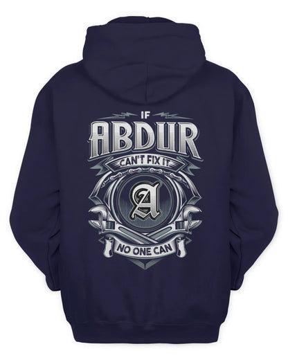 ABDUR AP81-K4-626 - Personalized Ahmed Quote Apparel “If Ahmed Can't Fix It, No One Can” - Unisex Hoodie - Navy