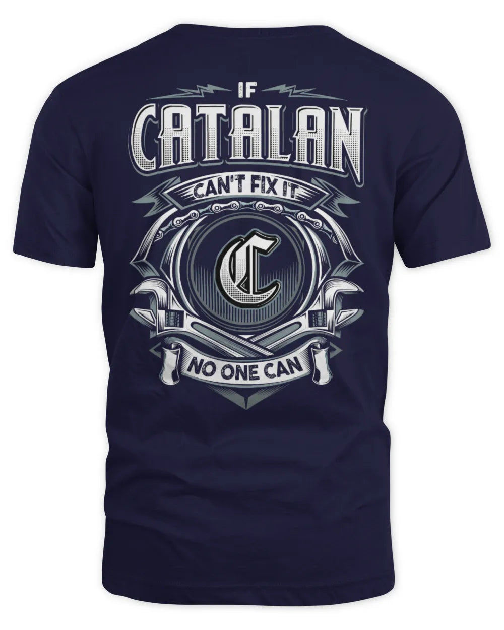CATALAN AP81-K4-626 - Personalized Ahmed Quote Apparel “If Ahmed Can't Fix It, No One Can” - Unisex Standard T-Shirt - Navy