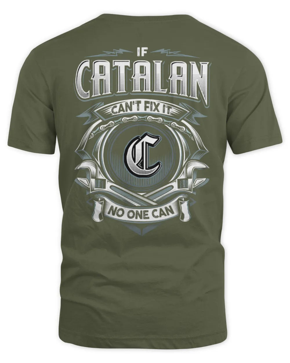 CATALAN AP81-K4-626 - Personalized Ahmed Quote Apparel “If Ahmed Can't Fix It, No One Can” - Unisex Standard T-Shirt - Military Green