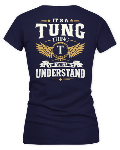 TUNG KT06-M008 It’s a [NAME] Thing – You Wouldn’t Understand | Personalized Vintage T-Shirt - Women's V-Neck T-Shirt - Navy