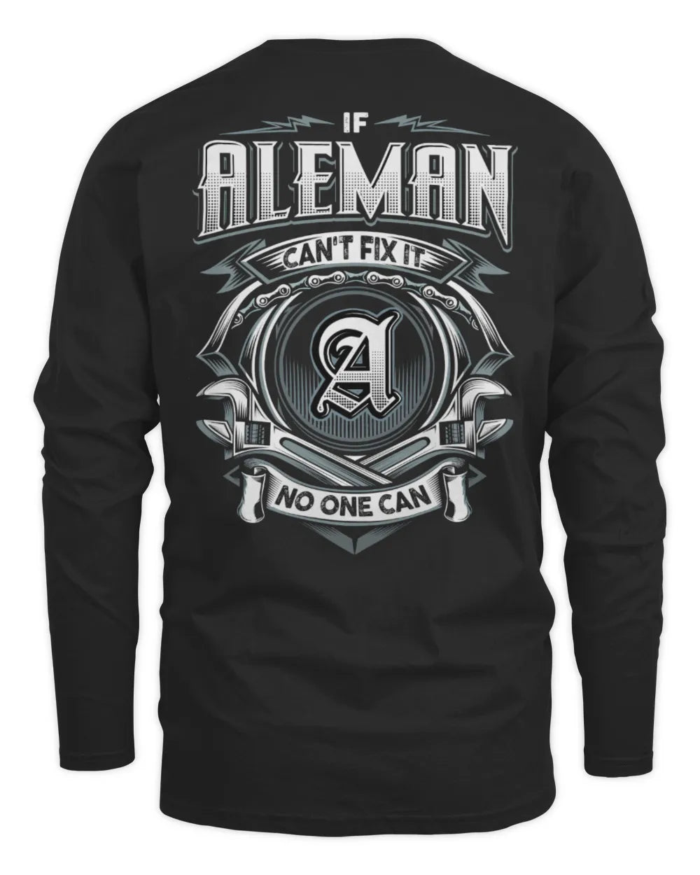 ALEMAN AP81-K4-626 - Personalized Ahmed Quote Apparel “If Ahmed Can't Fix It, No One Can” - Men's Long Sleeved T-Shirt - Black
