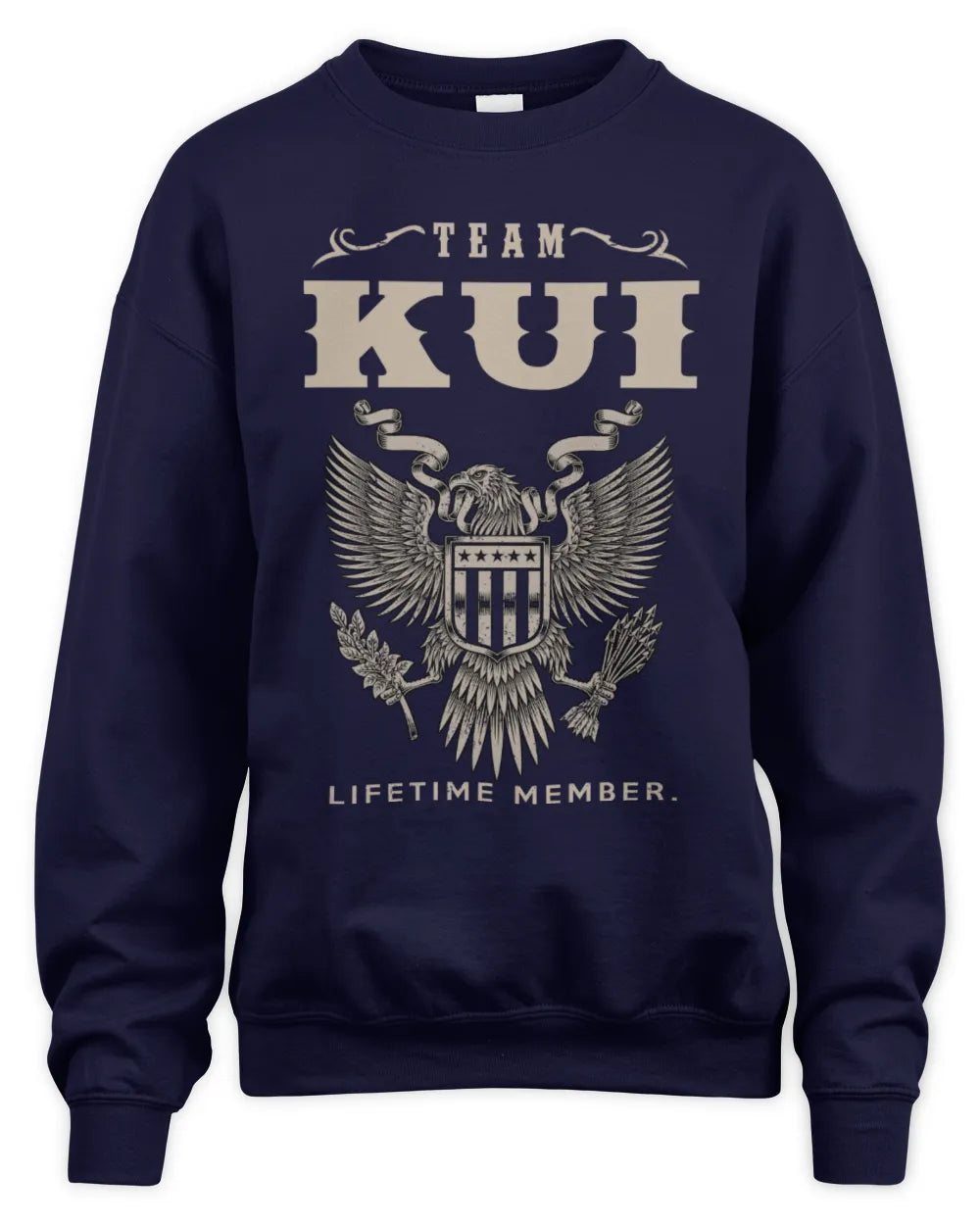 KUI TP06-K82 – Personalized Classic Style Apparel “Team NAME Lifetime Member” - Unisex Sweatshirt - Navy
