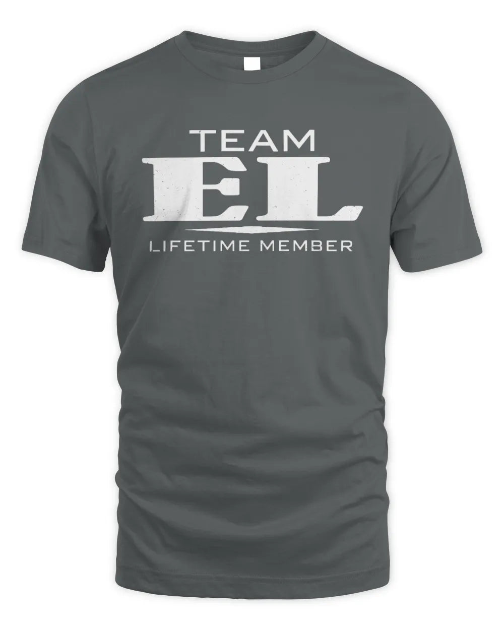 EL BL62-K4-128 - Personalized “Team NAME Lifetime Member” - Unisex Standard T-Shirt - Charcoal