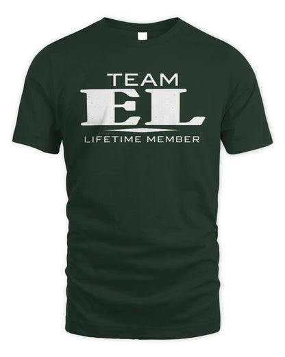 EL BL62-K4-128 - Personalized “Team NAME Lifetime Member” - Unisex Standard T-Shirt - Forest Green